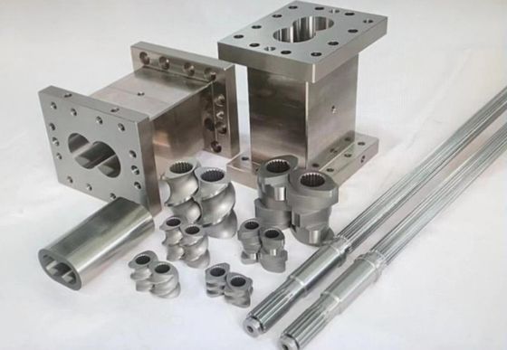 Anti-corrosion à double vis, baril d'alimentation, extrudeuses en plastique, composants de machines pour les aliments soufflés
